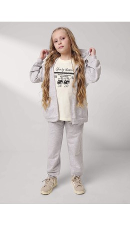 CLE Брюки дев. 757130/22уп, меланж св.серый