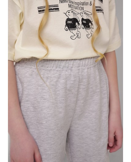 CLE Брюки дев. 757130/22уп, меланж св.серый