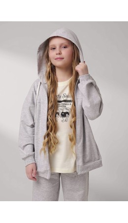 CLE Куртка дев. 757133/22уп, меланж св.серый