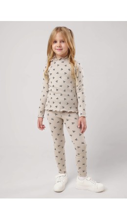 CLE Лосины дев. 756892шн, бежевый/чёрный