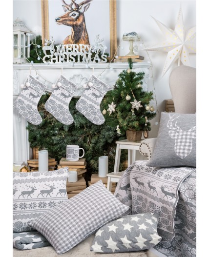 CLE Наволочка 171817ак 30*50, белый/меланж св.бежевый