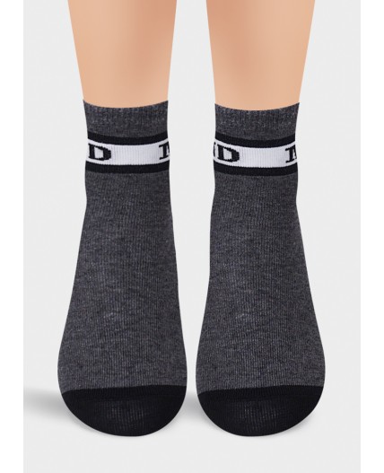 CLE Носки дет.С4206 16-18,18-20 Норд хл+эл, меланж т.серый