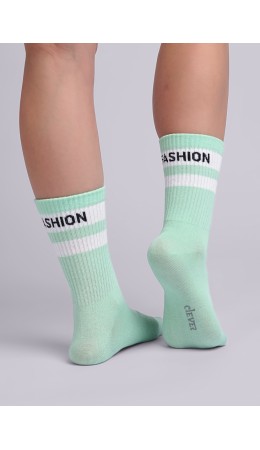 CLE Носки жен.Д5374 вафля хл+эл, св.зелёный