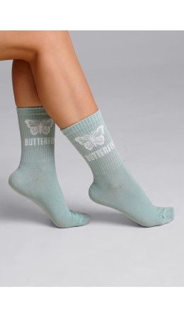 CLE Носки жен.Д5433 8 Марта хл+эл, св.зелёный