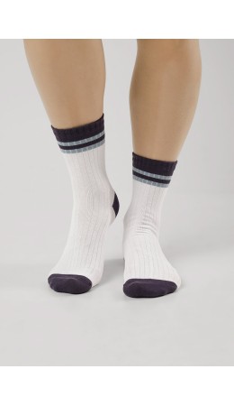 CLE Носки жен.Д5546 грэй хл+эл, белый