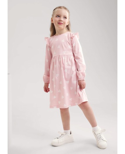 CLE Платье дев. 756740кдн, св.розовый/молочный