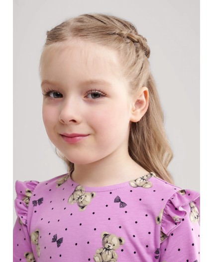 CLE Платье дев. 756740кдн, т.розовый/чёрный