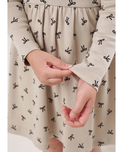 CLE Платье дев. 756819шн, бежевый/чёрный