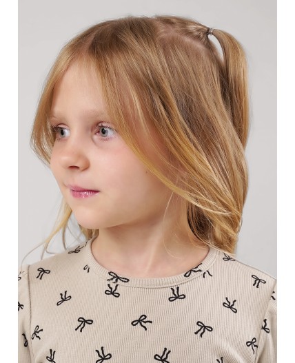 CLE Платье дев. 756819шн, бежевый/чёрный