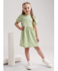 CLE Платье дев. 757145кдн, св.зелёный/молочный