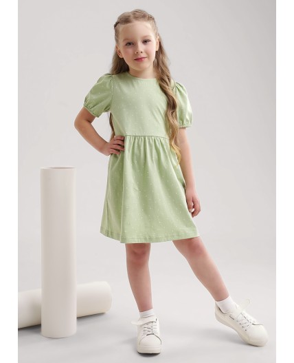 CLE Платье дев. 757145кдн, св.зелёный/молочный