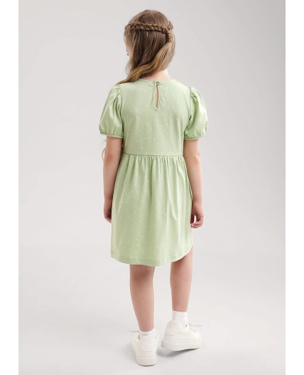 CLE Платье дев. 757145кдн, св.зелёный/молочный