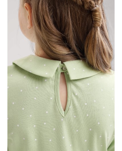 CLE Платье дев. 757146кдн, св.зелёный/молочный