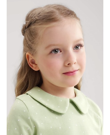 CLE Платье дев. 757146кдн, св.зелёный/молочный