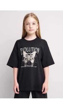 CLE Футболка дев. 756885/25кд_п2, чёрный