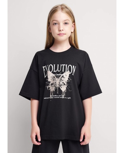 CLE Футболка дев. 756885/25кд_п2, чёрный