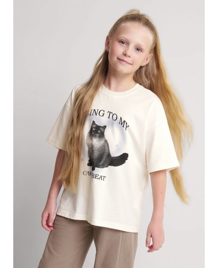 CLE Футболка дев. 756885/25кд_п3, молочный