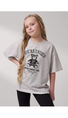 CLE Футболка дев. 757136/22кдп_п, меланж св.серый