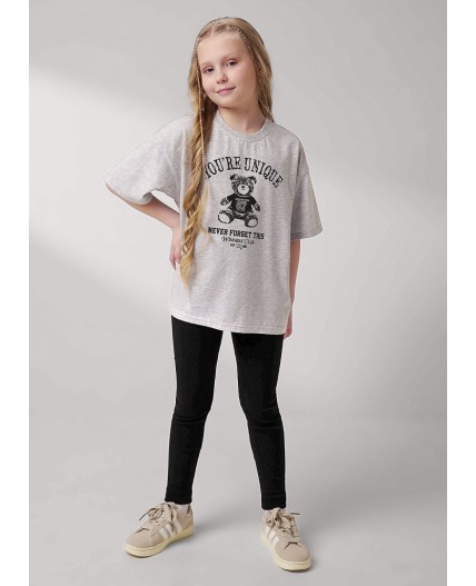 CLE Футболка дев. 757136/22кдп_п, меланж св.серый