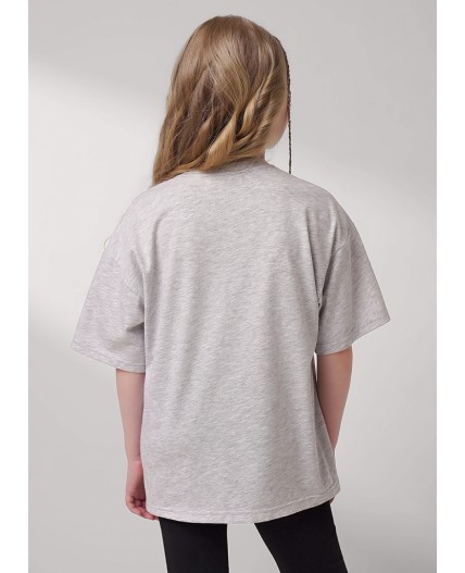 CLE Футболка дев. 757136/22кдп_п, меланж св.серый