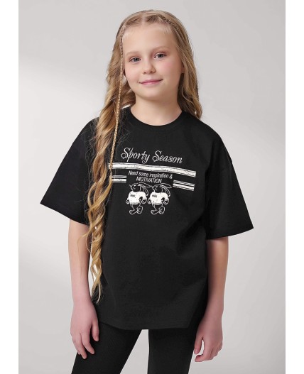 CLE Футболка дев. 757137/22кд_п, чёрный