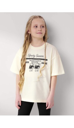 CLE Футболка дев. 757137/22кд_п, молочный