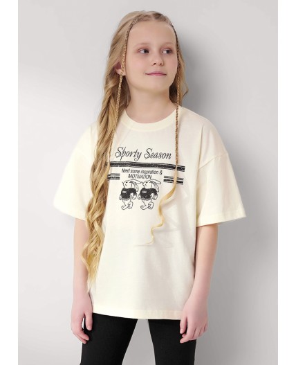 CLE Футболка дев. 757137/22кд_п, молочный
