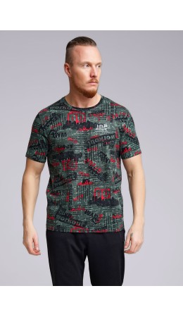 CLE Футболка муж. 541915/02ггн_п, т.зелёный/т.красный