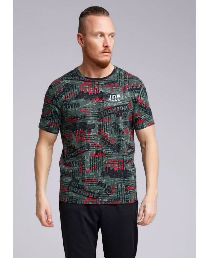 CLE Футболка муж. 541915/02ггн_п, т.зелёный/т.красный