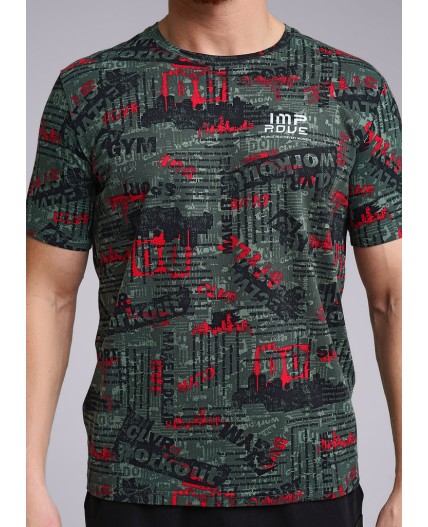 CLE Футболка муж. 541915/02ггн_п, т.зелёный/т.красный