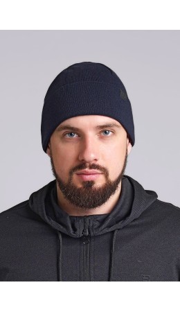 CLE Шапка 423524ха флис, т.синий/чёрный