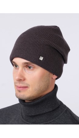 CLE Шапка 423576вн флис, меланж коричневый