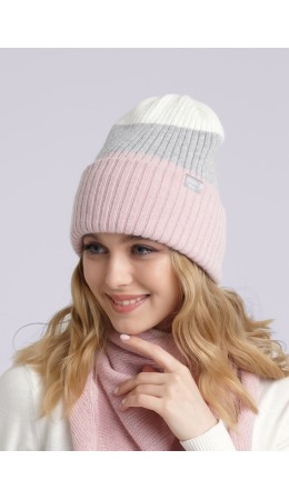 CLE Шапка 433809паш, молочный/св.розовый