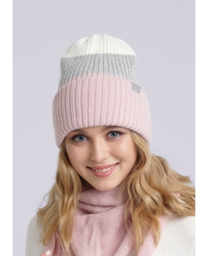 CLE Шапка 433809паш, молочный/св.розовый