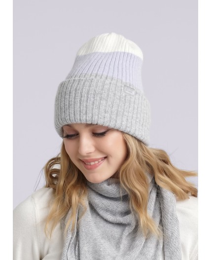 CLE Шапка 433809паш, молочный/св.сиреневый