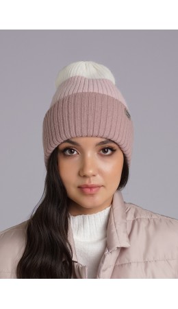 CLE Шапка 433809паш, молочный/т.розовый
