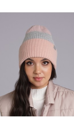CLE Шапка 433809паш, св.розовый/меланж св.серый