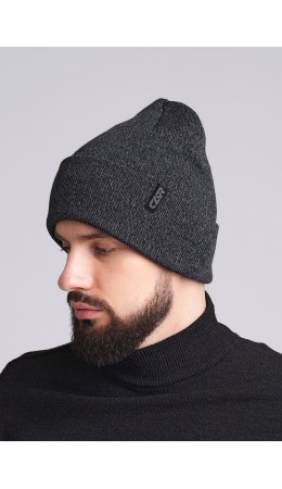 CLE Шапка 433922аш, меланж т.серый/серый