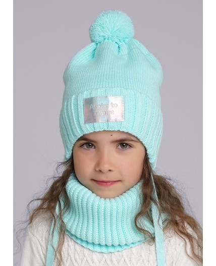 CLE Шапка дет. 433815ап флис, ментоловый