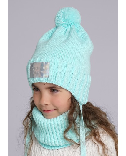 CLE Шапка дет. 433815ап флис, ментоловый
