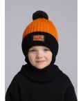 CLE Шапка дет. 433843ап флис, чёрный/оранжевый