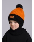 CLE Шапка дет. 433843ап флис, чёрный/оранжевый