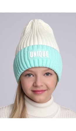 CLE Шапка дет. 433848ак флис, ментоловый/белый