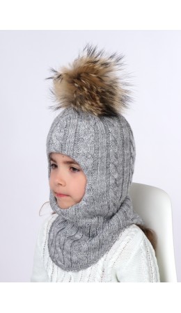 CLE Шапка-шлем дет. 423536ап, меланж св.серый