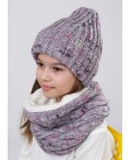 CLE Шарф дет. 702980шп, меланж св.серый/фиолетовый