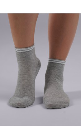 CLES Носки жен.L2004 market line сетка, меланж серый