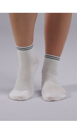 CLES Носки жен.L2004 market line сетка, белый
