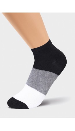 ЭЙС Носки жен.Д126ш хл+эл укор, чёрный/белый