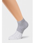 ЭЙС Носки жен.Д142 хл+эл укор, меланж серый/молочный
