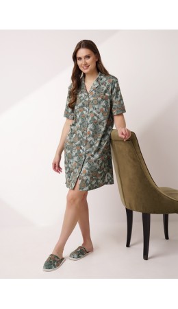 CLE LDR15-1184/1 Платье жен., зелёный/т.оранжевый